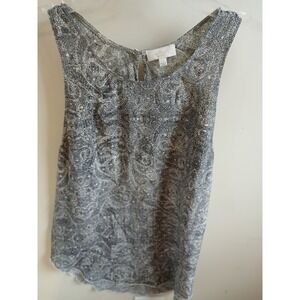 Wilfred 100% Silk Paisley Sleeveless Tank shell Top Women's Small